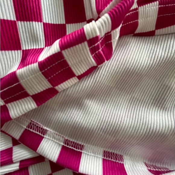 Checkered Red and White Women's Pants - Picture 4 of 4